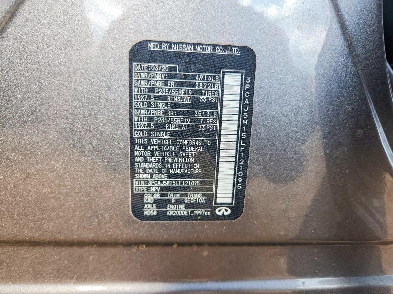 Aukcja sprzedaży 2020 Infiniti Qx50, vin: 3PCAJ5M15LF121095, numer aukcji: 57688516