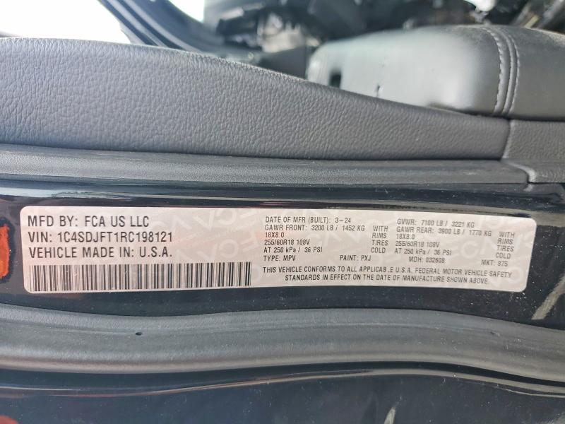 57636176 :رقم المزاد ، 1C4SDJFT1RC198121 vin ، 2024 Dodge Durango مزاد بيع