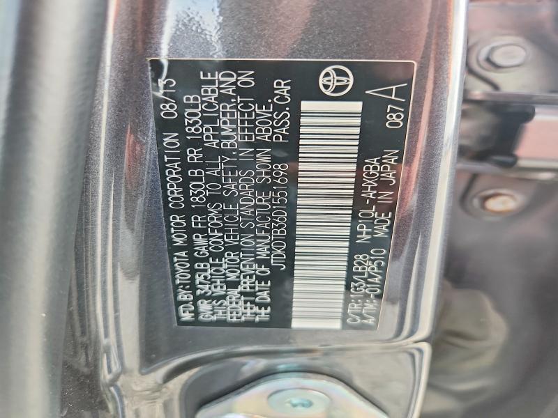 Aukcja sprzedaży 2013 Toyota Prius C, vin: JTDKDTB36D1551698, numer aukcji: 56497326
