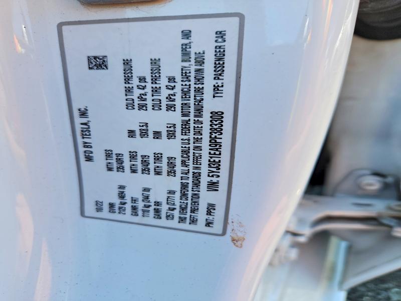 Aukcja sprzedaży 2023 Tesla Model 3, vin: 5YJ3E1EA9PF383308, numer aukcji: 57612296