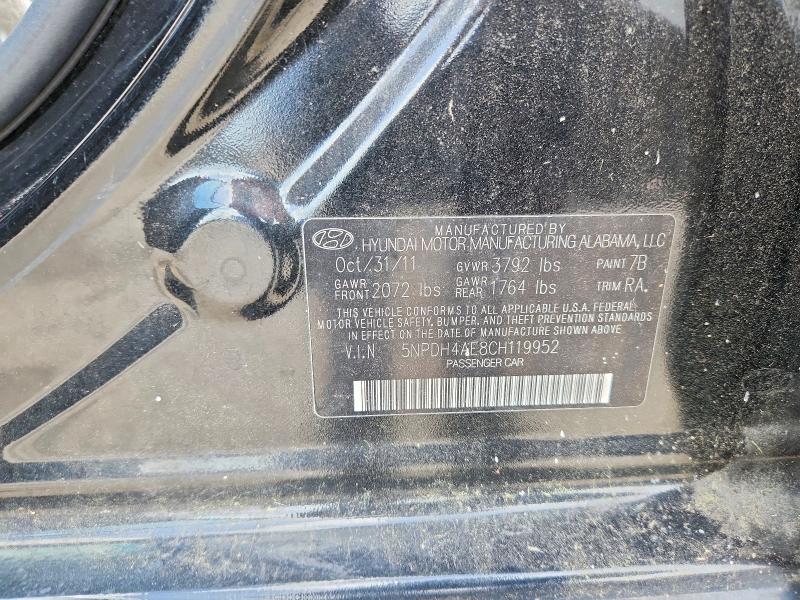 56062336 :رقم المزاد ، 5NPDH4AE8CH119952 vin ، 2012 Hyundai Elantra مزاد بيع