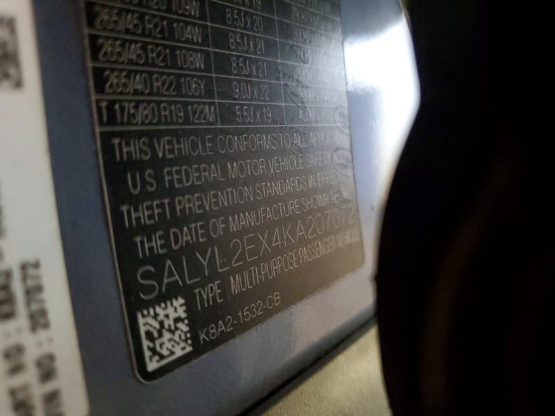 Продажа на аукционе авто 2019 Land Rover Range Rover Velar, vin: SALYL2EX4KA207072, номер лота: 58709186