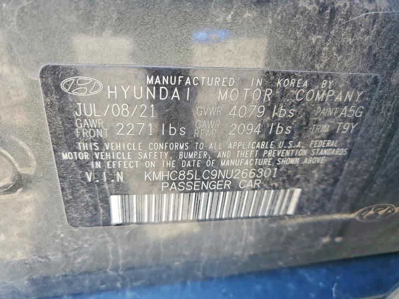 Aukcja sprzedaży 2022 Hyundai Ioniq, vin: KMHC85LC9NU266301, numer aukcji: 55820076