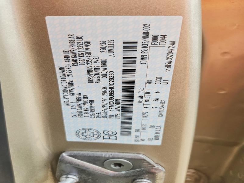 Aukcja sprzedaży 2017 Ford Escape, vin: 1FMCU9J95HUC29230, numer aukcji: 57326766