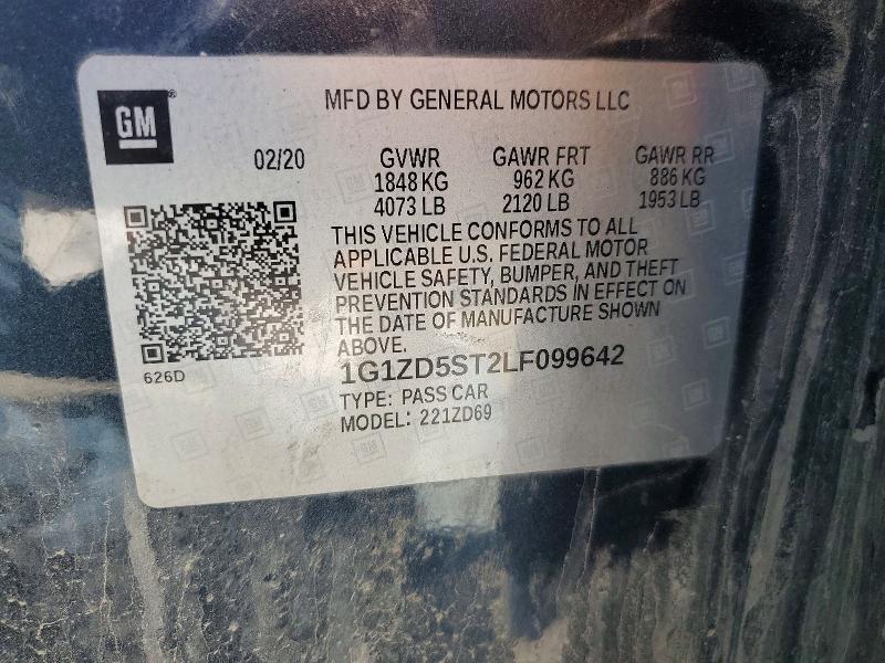 Aukcja sprzedaży 2020 Chevrolet Malibu, vin: 1G1ZD5ST2LF099642, numer aukcji: 56324486