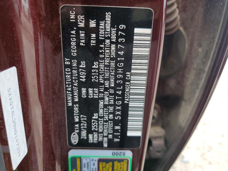 56274896 :رقم المزاد ، 5XXGT4L39HG147379 vin ، 2017 Kia Optima مزاد بيع