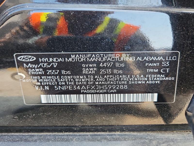 2018 Hyundai Sonata მანქანა იყიდება აუქციონზე, vin: 5NPE34AFXJH599288, აუქციონის ნომერი: 55682686