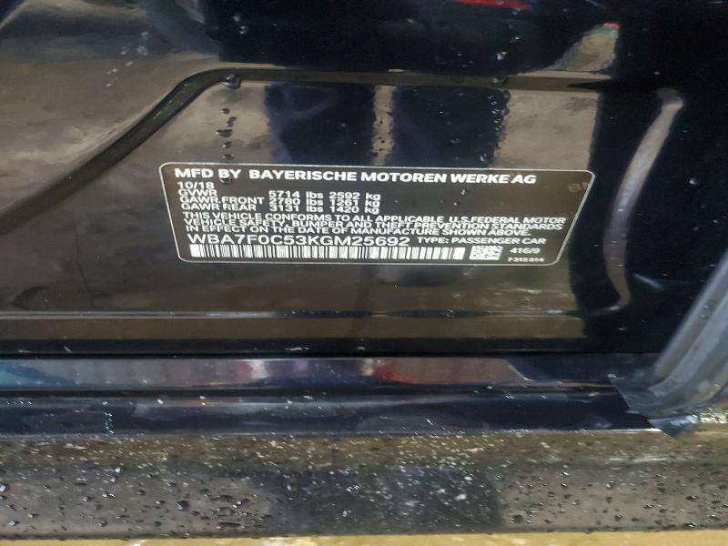 Aukcja sprzedaży 2019 Bmw 750, vin: WBA7F0C53KGM25692, numer aukcji: 57496236