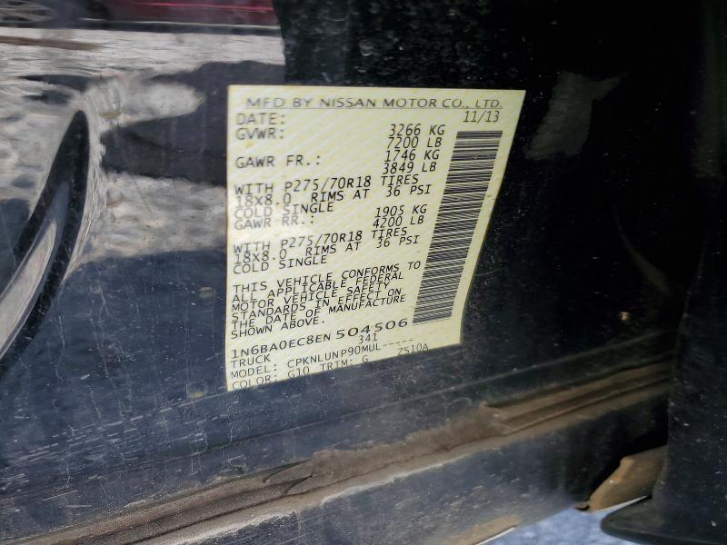 Продажа на аукционе авто 2014 Nissan Titan, vin: 1N6BA0EC8EN504506, номер лота: 56545136