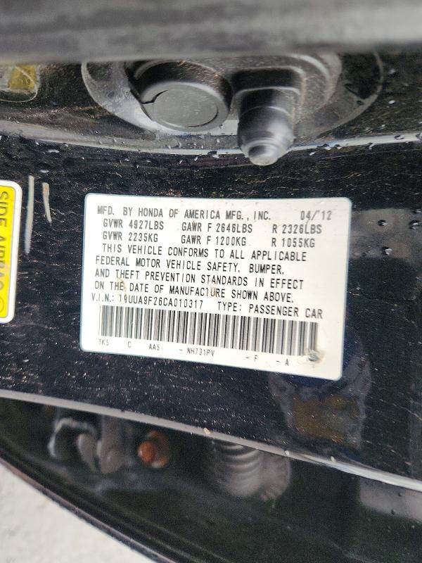 Продаж на аукціоні авто 2012 Acura Tl, vin: 19UUA9F26CA010317, номер лоту: 57859186