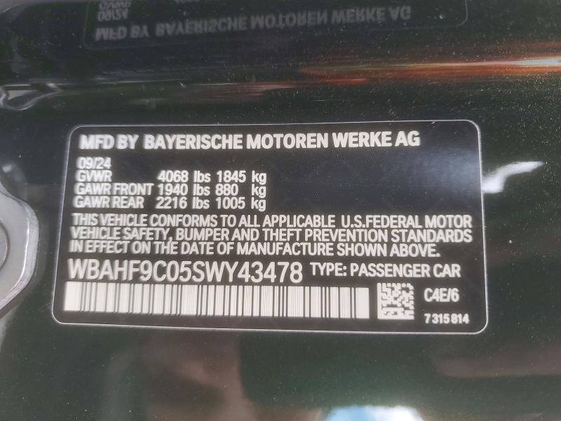 57127786 :رقم المزاد ، WBAHF9C05SWY43478 vin ، 2025 Bmw Z4 مزاد بيع