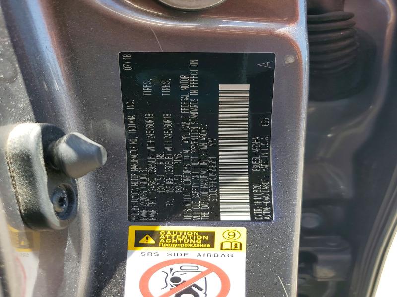 55781226 :رقم المزاد ، 5TDJZRFHXJS556651 vin ، 2018 Toyota Highlander مزاد بيع