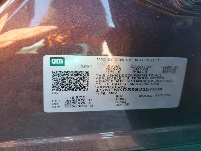 Aukcja sprzedaży 2025 Gmc Acadia, vin: 1GKENKRS9SJ157034, numer aukcji: 58384756