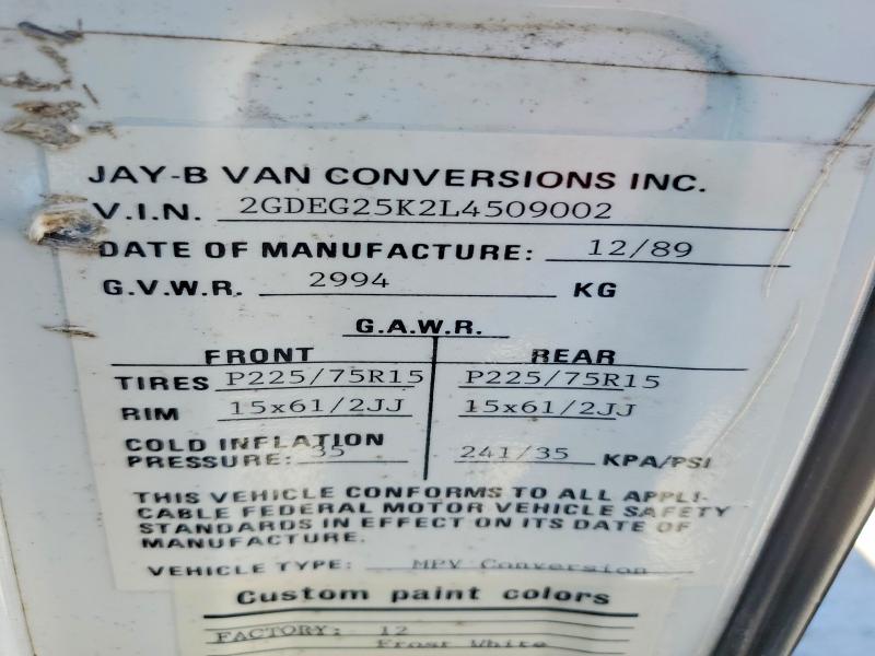 Продажа на аукционе авто 1990 Gmc Rally Wagon / Van, vin: 2GDEG25K2L4509002, номер лота: 54610676