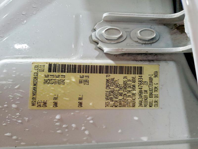 Продажа на аукционе авто 2011 Nissan Altima, vin: 1N4AL2AP6BN476834, номер лота: 56461126