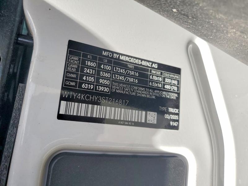 Продаж на аукціоні авто 2025 Mercedes Benz Sprinter, vin: W1Y4KCHY3ST216817, номер лоту: 56791186