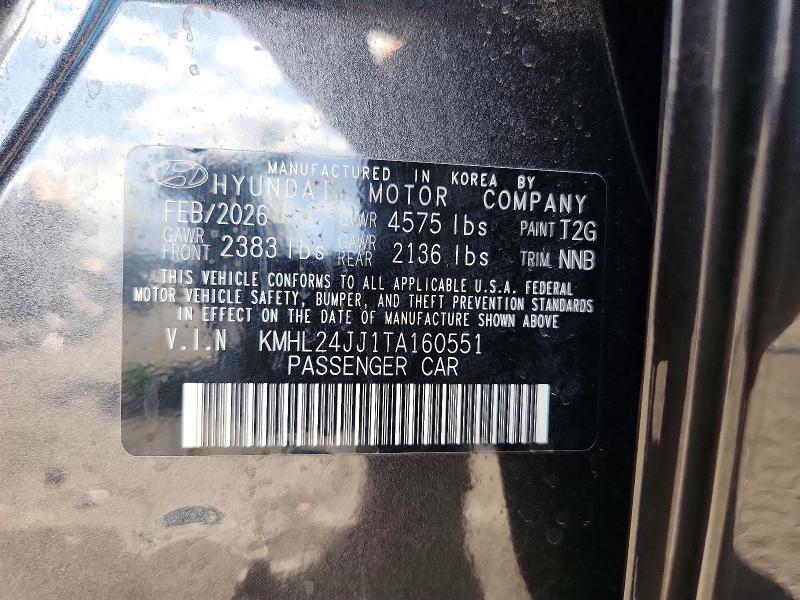 2026 Hyundai Sonata Hybrid მანქანა იყიდება აუქციონზე, vin: KMHL24JJ1TA160551, აუქციონის ნომერი: 55598626