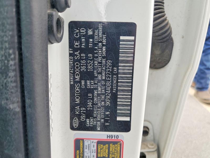 56502536 :رقم المزاد ، 3KPA24AD8LE273299 vin ، 2020 Kia Rio مزاد بيع