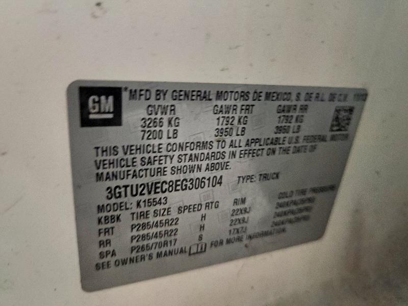 2014 Gmc Sierra მანქანა იყიდება აუქციონზე, vin: 3GTU2VEC8EG306104, აუქციონის ნომერი: 58114826