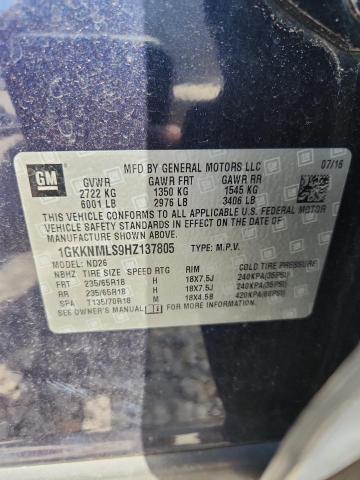 57765736 :رقم المزاد ، 1GKKNMLS9HZ137805 vin ، 2017 Gmc Acadia مزاد بيع