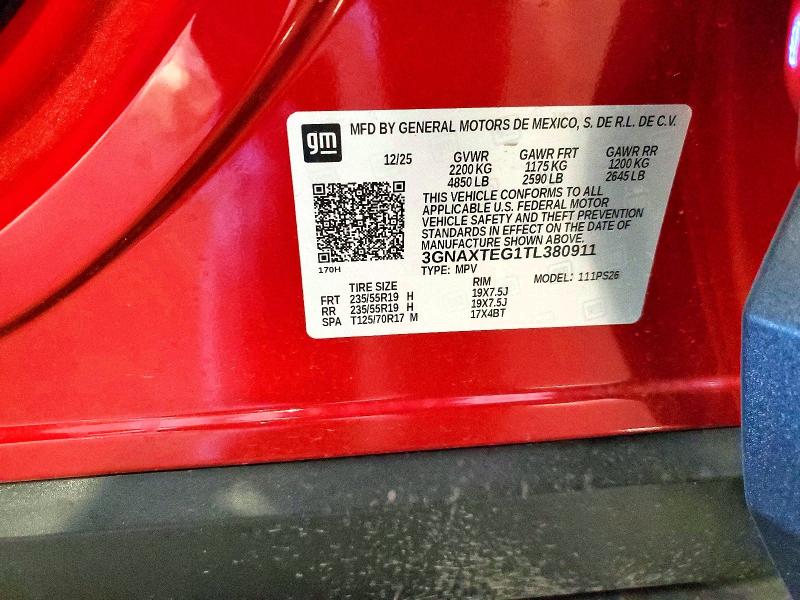 Продажа на аукционе авто 2026 Chevrolet Equinox, vin: 3GNAXTEG1TL380911, номер лота: 55718556