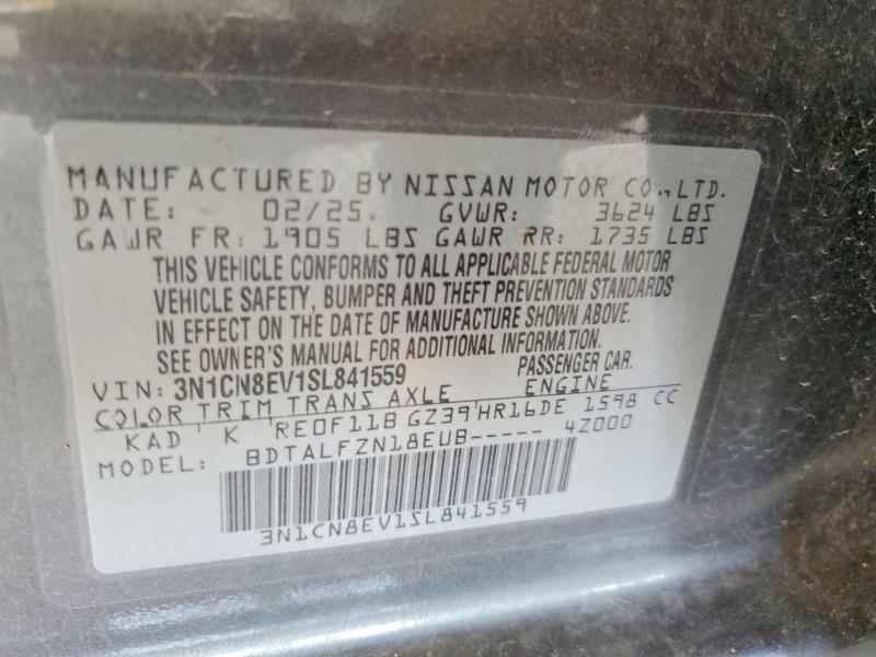Продажа на аукционе авто 2025 Nissan Versa, vin: 3N1CN8EV1SL841559, номер лота: 55855696