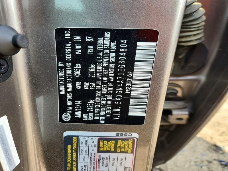 Aukcja sprzedaży 2014 Kia Optima, vin: 5XXGN4A71EG304804, numer aukcji: 56299746