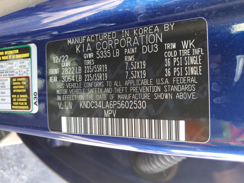 Aukcja sprzedaży 2023 Kia Ev6, vin: KNDC34LA6P5602530, numer aukcji: 58133716