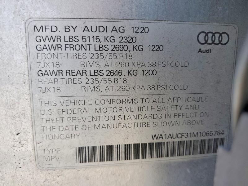 Продажа на аукционе авто 2021 Audi Q3, vin: WA1AUCF31M1065784, номер лота: 56867636