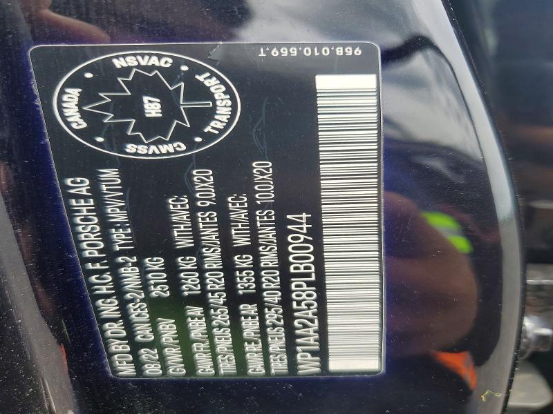 58324376 :رقم المزاد ، WP1AA2A58PLB00944 vin ، 2023 Porsche Macan مزاد بيع