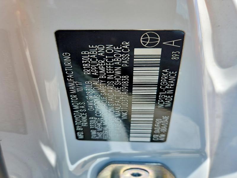 Aukcja sprzedaży 2018 Toyota Yaris, vin: VNKJTUD37JA090838, numer aukcji: 59117366