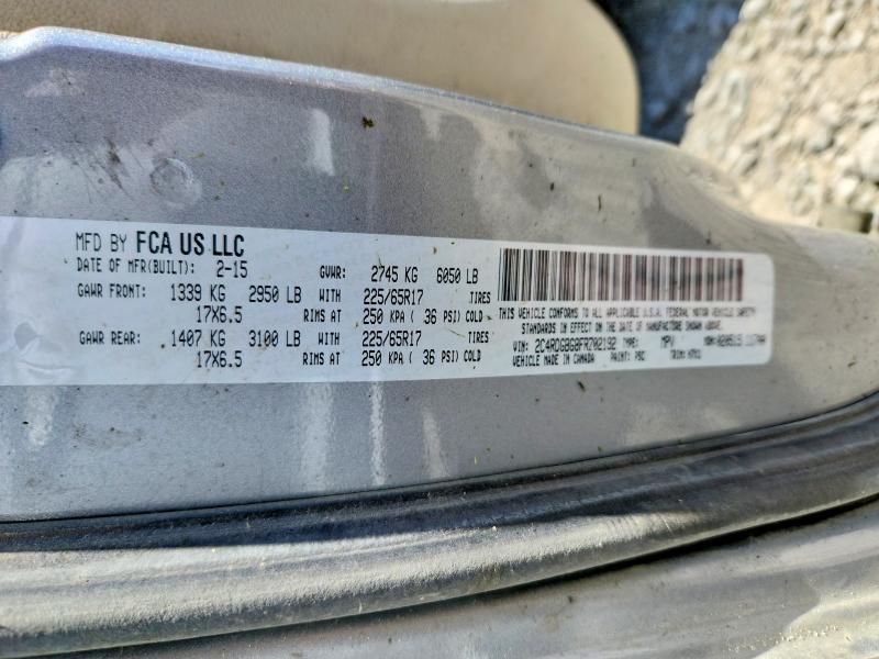 51923856 :رقم المزاد ، 2C4RDGBG8FR702192 vin ، 2015 Dodge Grand Caravan مزاد بيع