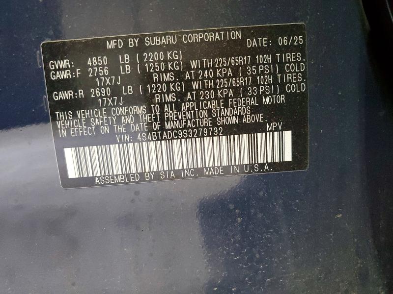 Продаж на аукціоні авто 2025 Subaru Outback, vin: 4S4BTADC9S3279732, номер лоту: 57666216