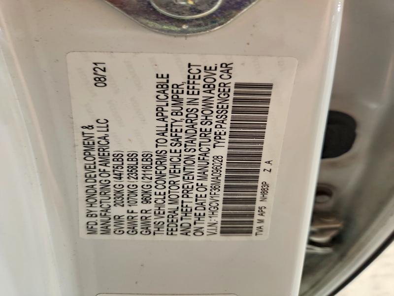 Aukcja sprzedaży 2021 Honda Accord, vin: 1HGCV1F36MA096028, numer aukcji: 57020516