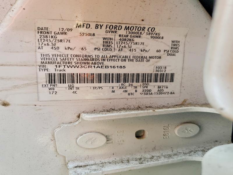 2010 Ford F350 მანქანა იყიდება აუქციონზე, vin: 1FTWW3CR1AEB16185, აუქციონის ნომერი: 59299316