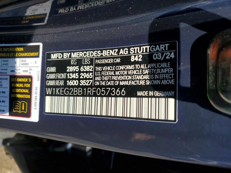 Продажа на аукционе авто 2024 Mercedes-benz Eqe Sedan, vin: W1KEG2BB1RF057366, номер лота: 58591246