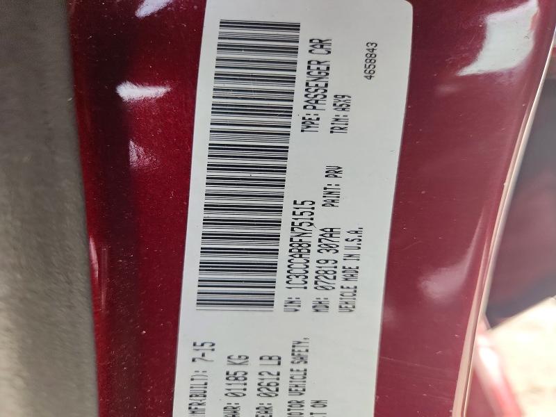 58130726 :رقم المزاد ، 1C3CCCAB8FN751515 vin ، 2015 Chrysler 200 مزاد بيع
