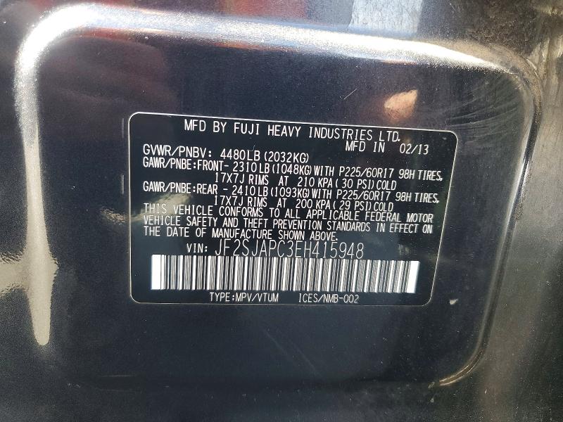 Продаж на аукціоні авто 2014 Subaru Forester, vin: JF2SJAPC3EH415948, номер лоту: 56627436
