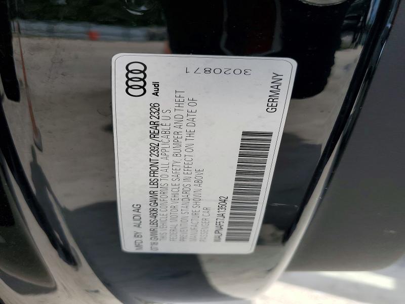 2018 Audi A5 მანქანა იყიდება აუქციონზე, vin: WAUPNAF57JA135042, აუქციონის ნომერი: 58814916
