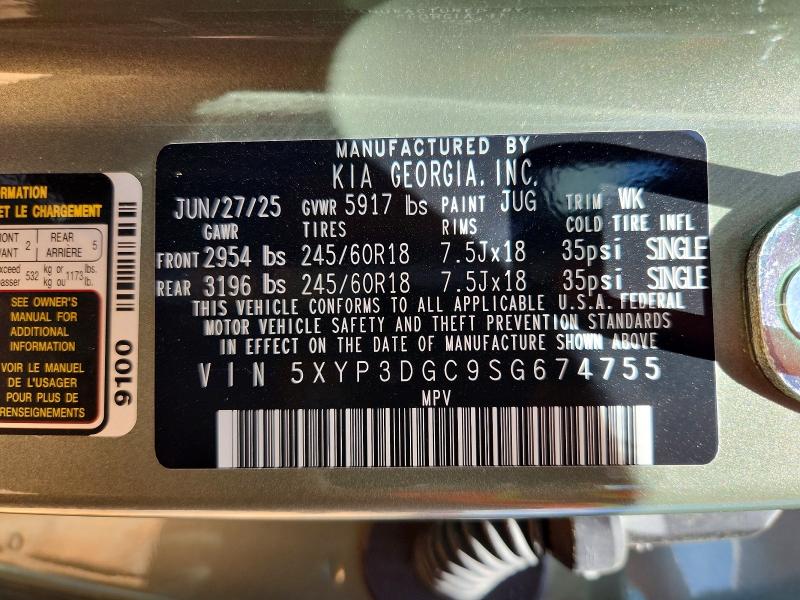 Продаж на аукціоні авто 2025 Kia Telluride, vin: 5XYP3DGC9SG674755, номер лоту: 58698026