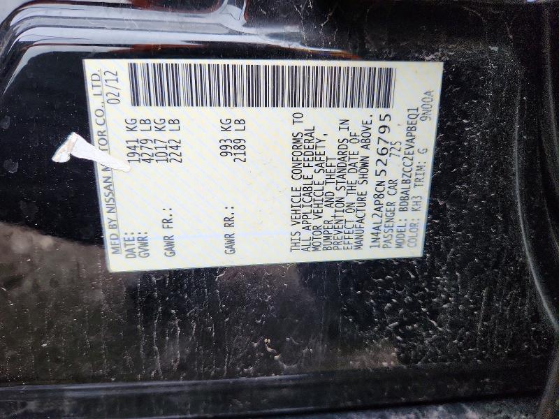 Aukcja sprzedaży 2012 Nissan Altima, vin: 1N4AL2AP8CN526795, numer aukcji: 56173206