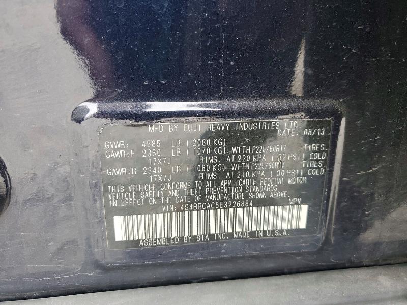Aukcja sprzedaży 2014 Subaru Outback, vin: 4S4BRCAC5E3226884, numer aukcji: 56470966