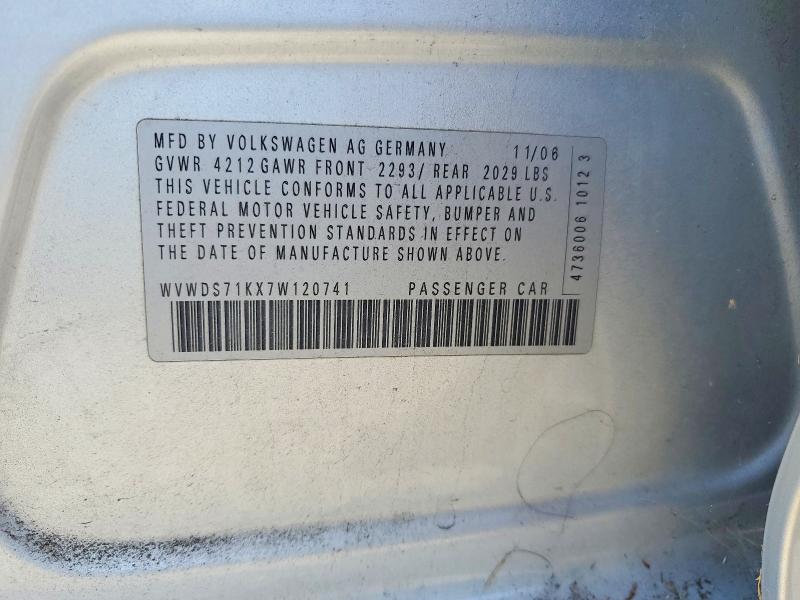 Aukcja sprzedaży 2007 Volkswagen Rabbit, vin: WVWDS71KX7W120741, numer aukcji: 56983296