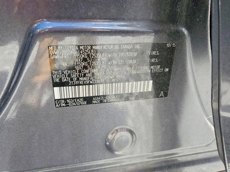 Aukcja sprzedaży 2015 Toyota Rav4, vin: 2T3YFREV9FW231817, numer aukcji: 55241156