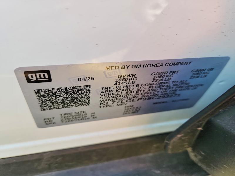55356746 :رقم المزاد ، KL77LGEP9SC293271 vin ، 2025 Chevrolet Trax مزاد بيع