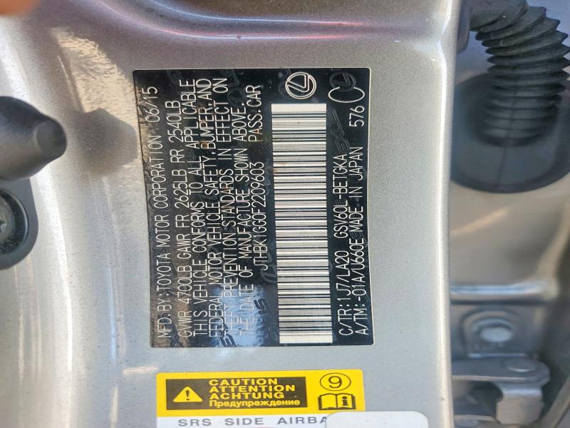 Aukcja sprzedaży 2015 Lexus Es, vin: JTHBK1GG0F2209603, numer aukcji: 59269506