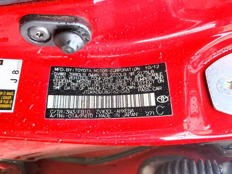 Aukcja sprzedaży 2013 Toyota Prius, vin: JTDKN3DU8D1621043, numer aukcji: 58047506