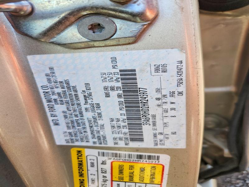 Aukcja sprzedaży 2017 Ford Fusion, vin: 3FA6P0HD2HR245977, numer aukcji: 56709076