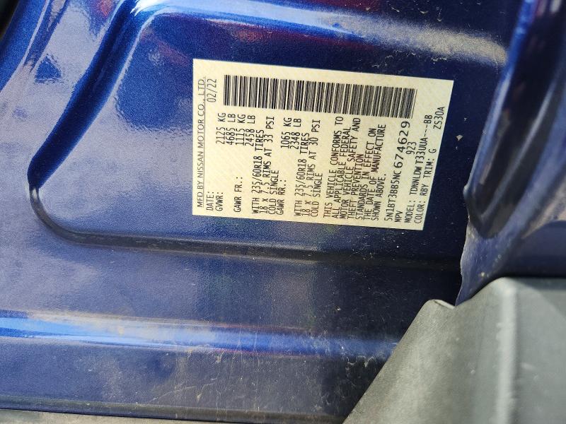 Aukcja sprzedaży 2022 Nissan Rogue, vin: 5N1BT3BB5NC674629, numer aukcji: 57588366