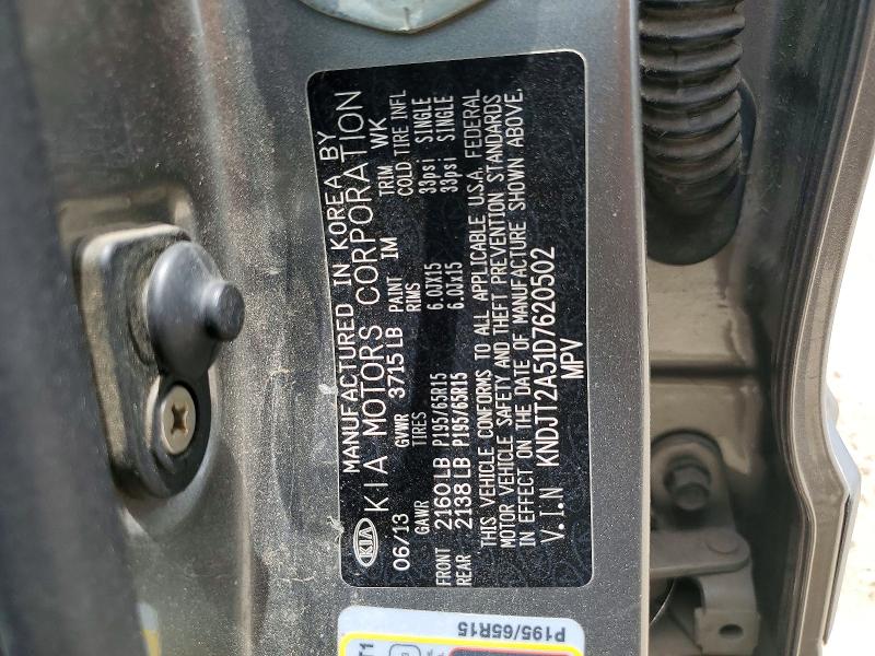 58824076 :رقم المزاد ، KNDJT2A51D7620502 vin ، 2013 Kia Soul مزاد بيع
